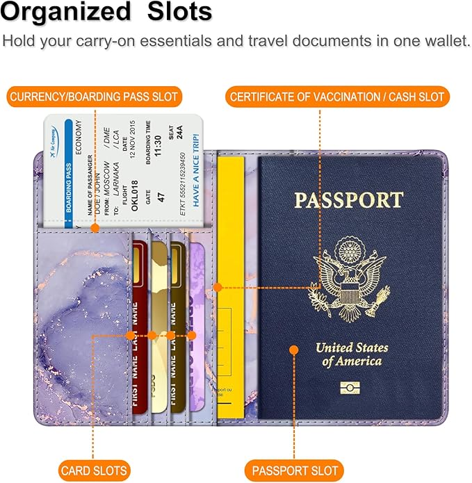 FINTIE Passport Holder, Slim Travel Wallet RFID Blocking Card Case Cover Passport Cover Protector Essentials with Credit Card Slots for Women/Men | Slim, RFID Blocking, Card Case Cover, Essentials, Credit Card Slots