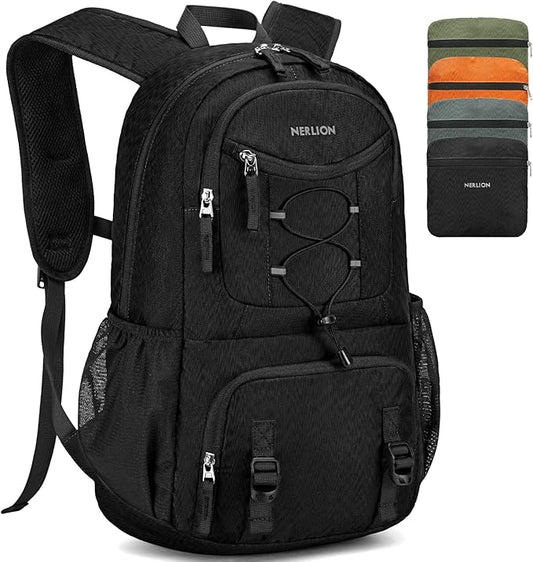 Nerlion 35L Hiking Backpack Travel Backpack for Men Women Camping Waterproof Outdoor Hiking Daypack Lightweight Backpack Black