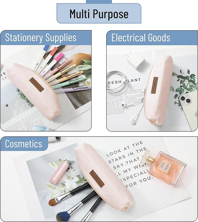 Mr. Pen- Cute Pencil Case Pouch, Beige Color, Multipurpose Canvas Bible Pencil Pouch