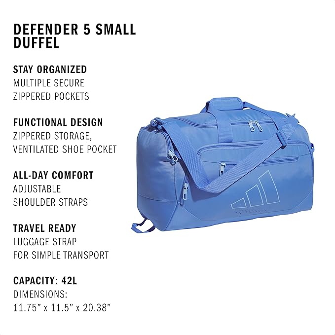 adidas Defender 5 Duffel Bag – Premium Duffle for Sports, Gym & Travel