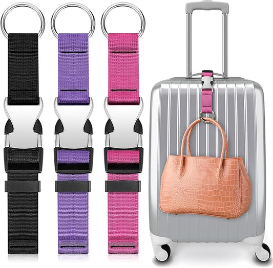 Amylove 3 Pcs Add a Bag Luggage Straps Gripper Heavy Duty Jacket Valises Strap for Travel Belt with Buckle Adjustable Baggage