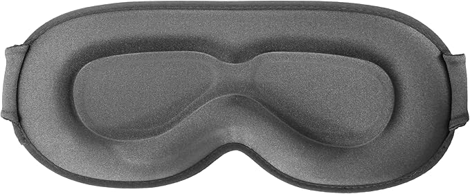 Sleep Eye Mask for Men Women, Sleeping Mask for Side Sleeper, Travel Blackout Night Blindfold Eye Shade Cover with Adjustable Strap (Grey-Side Sleeper)