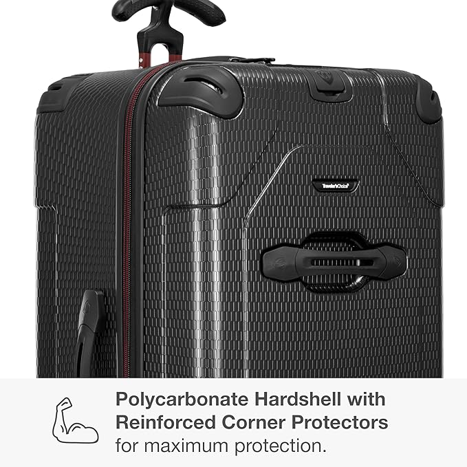 Traveler's Choice Maxporter II Polycarbonate Hardside Trunk with Spinner Wheels, Black, 31-Inch Large Trunk | Luggage, Spinner, Trunk