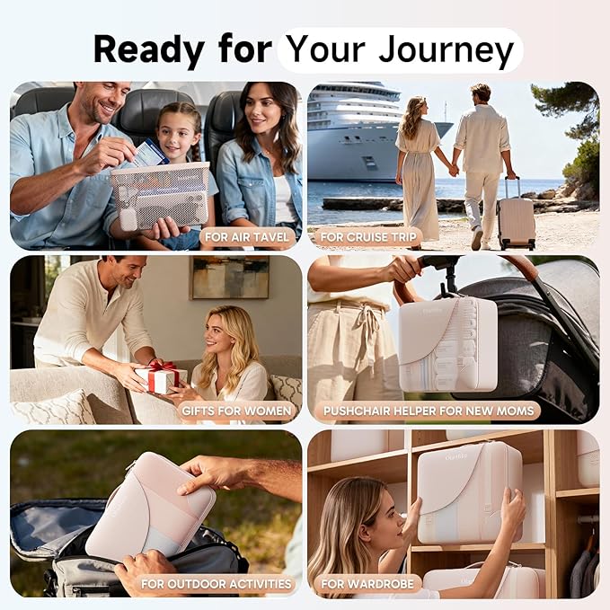 11 Set / 9 Set Packing Cubes for Travel,Gifts for Women Mom Kids,TSA Approved Bags for Makeup, Cosmetic, Toiletry, Organizers for Suitcase Carry On, Cruise Essentials Airplane Accessories, Beige