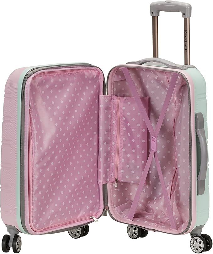 Rockland Melbourne Hardside Expandable Spinner Wheel Luggage, Mint, 3-Piece Set (20/24/28)