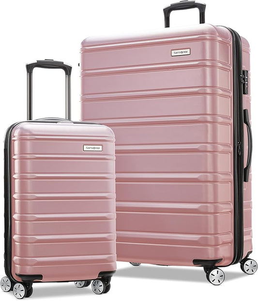 Samsonite Omni 2 Hardside 2 Piece Set - Includes Global Carry-On & Large Checked Suitcases - 360° Dual Spinner Wheels - Integrated TSA Lock & Expansion - Amazon Exclusive - Rose Gold