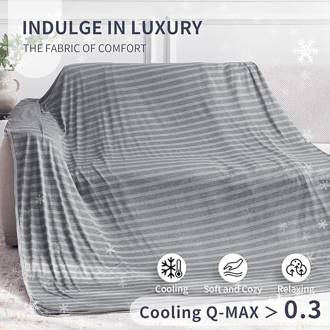 Guohaoi Cooling Throw Blanket for Hot Sleepers,Arc-Chill Q-Max >0.5 Cool Fiber,100% Oeko-Tex Certified Lightweight Summer Cool Blanket for Travel/Outdoor Ultra Cold Breathable,50''x70''