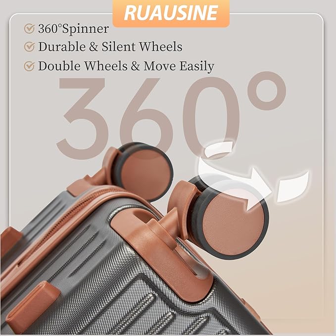 Carry on Luggage Airline Approved, Hardside Carry-on Suitcase with Spinner Wheels, Hard Shell Lightweight Small Travel Luggage with TSA Lock (Grey)