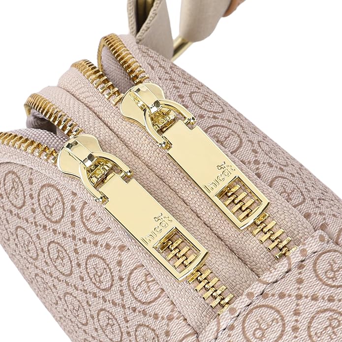 INICAT Anti Theft Crossbody Bag for Women, Small RFID Blocking Sling Purse with Zipper Lock for Travel, Vegan Leather