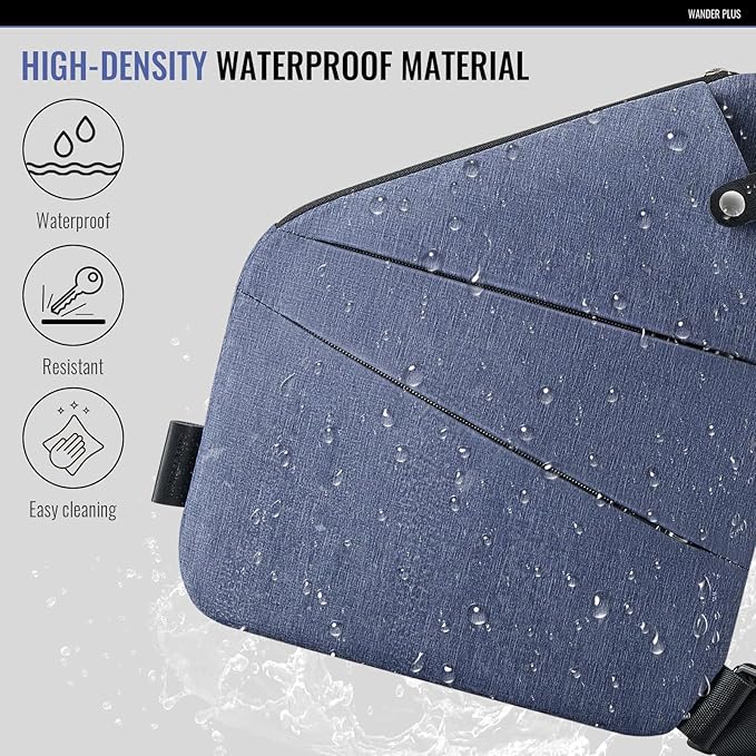 WANDER PLUS® Anti Theft Crossbody Bag, Shoulder Bag Anti-theft Design for Travel, Sport, Work