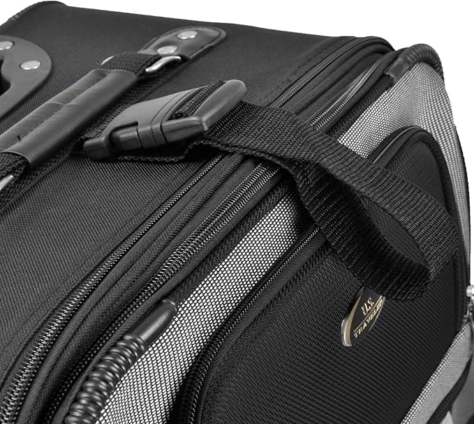 U.S. Traveler New Yorker Lightweight Expandable Rolling Luggage, Black, 3-Piece Set