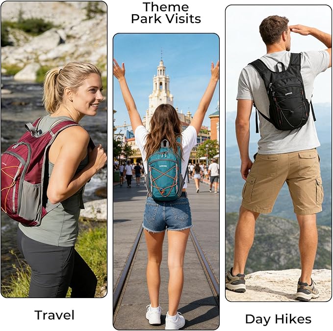 13L Small Hiking Backpack for Women Men, Lightweight Foldable Day pack, Packable Daypack for Travel, Camping (Green)