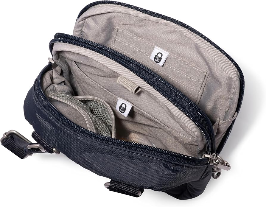 Baggallini Securtex® Anti-theft Mini Everything Crossbody Bag, 6.3"x8.25" Rfid, Locking Zippers & Cut-resistant Strap