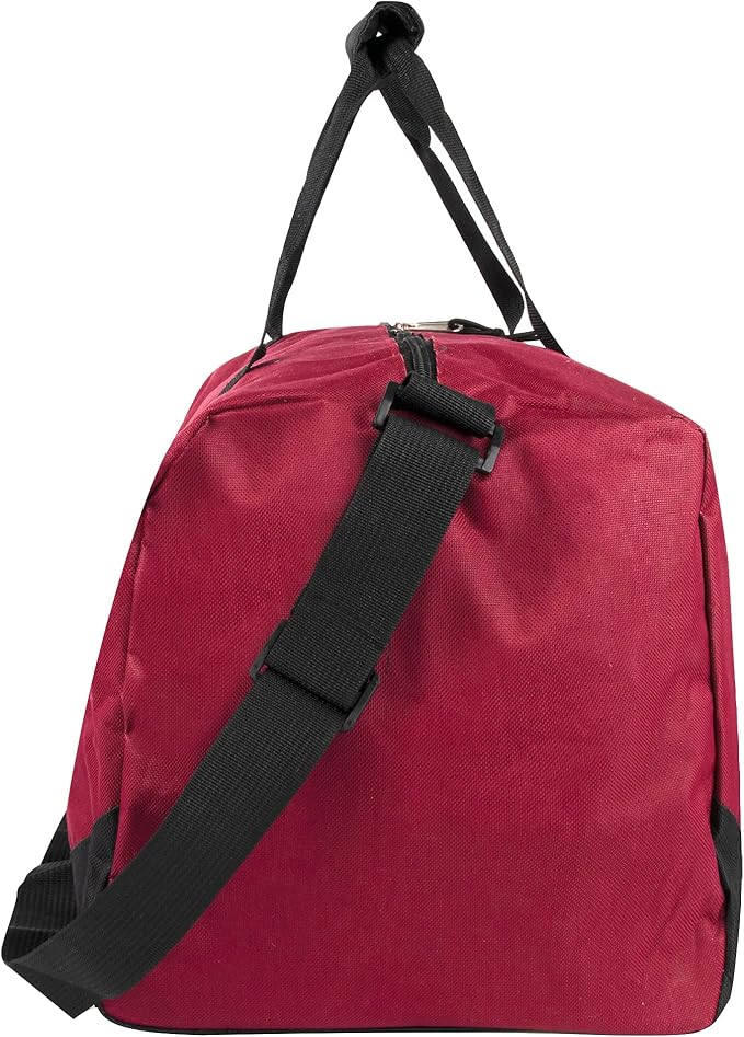 30 Liter, 17 Inch Canvas Duffle Bags for Men and Women – Travel Weekender Overnight Carry-On Shoulder Duffel Tote Bags (Red)