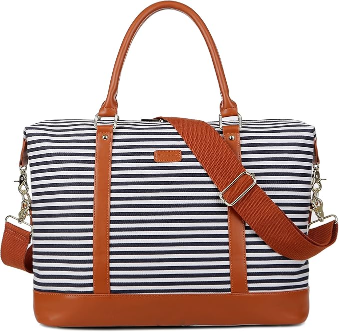 BAOSHA HB-28 Ladies Women Canvas Travel Weekender Bag Overnight Carry-on Duffel Tote Bag