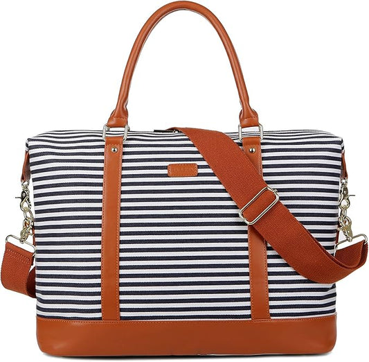 BAOSHA HB-28 Ladies Women Canvas Travel Weekender Bag Overnight Carry-on Duffel Tote Bag