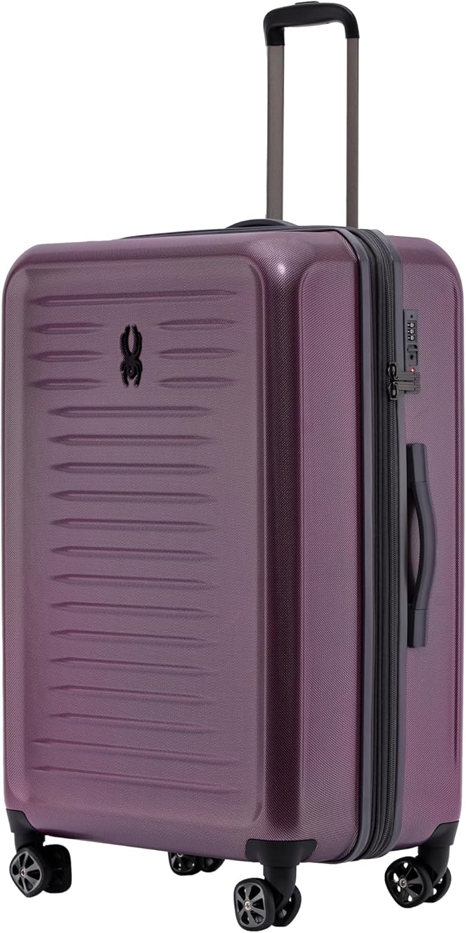 Spyder Rails 29 Inch Expandable Hardside Checked Suitcase with 360° Spinner Wheels, TSA Approved Lock