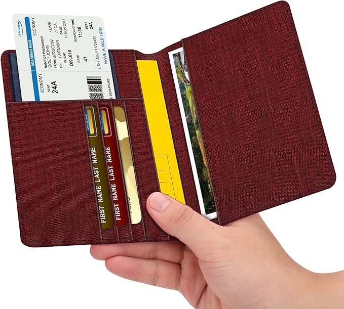 FINTIE Passport Holder, Slim Travel Wallet RFID Blocking Card Case Cover Passport Cover Protector Essentials with Credit Card Slots for Women/Men | Slim, RFID Blocking, Card Case Cover, Essentials, Credit Card Slots