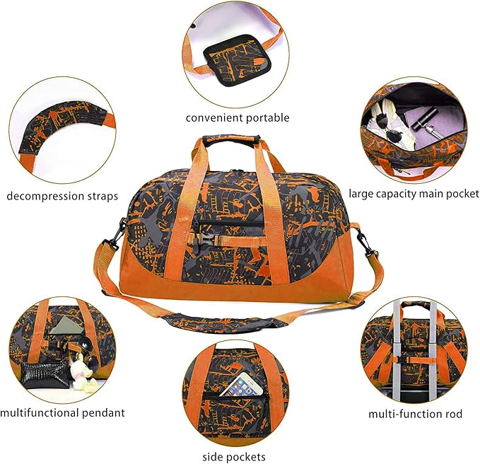 Stumdo Kids Overnighter Duffel Bags for kids, Carry-On Size & Ideal for School Practice or Overnight Travel Weekender Tote for Travel Gym Sport bag for Boys & Girls (11tycheng)
