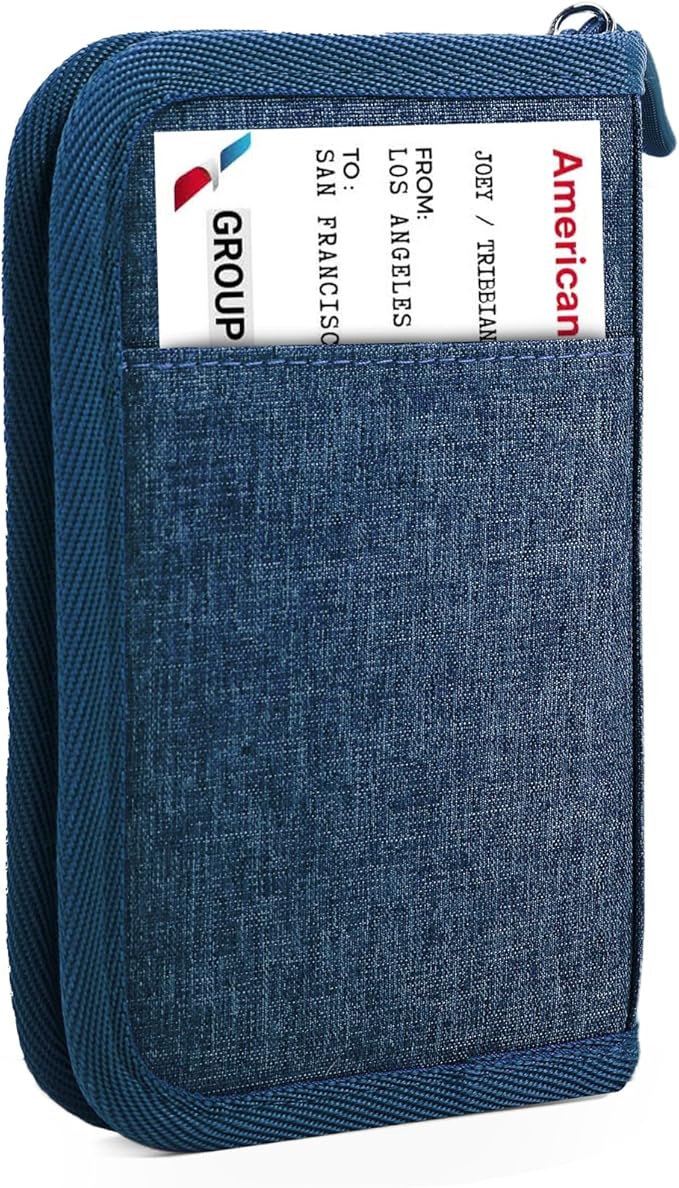 Single Passport Holder for Travel, RFID Travel Document Organizer for Women Waterproof Passport Wallet Men Portable Case for Cards, Boarding Pass, ID, Money, Tickets with Zipper