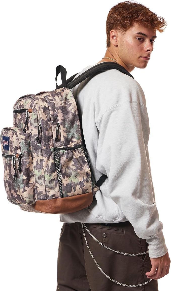 JanSport Cool Backpack with 15-inch Laptop Sleeve, Large Computer Bag Rucksack with 2 Compartments, Ergonomic Straps, Woodland Camo