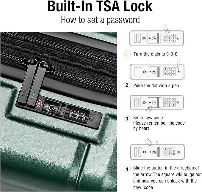 KYME Carry On Luggage 22x14x9 Airline Approved Expandable Hardshell 20 Inch Suitcase with TSA Lock Carry On Suitcase with Wheels Small Travel Rolling Luggage with Cup Holder for Men Women Green