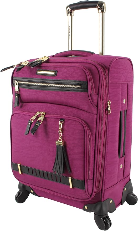 Steve Madden Designer Luggage Collection - 3 Piece Softside Expandable Lightweight Spinner Suitcase Set - Travel Set Includes an Under Seat Bag, 20-Inch Carry on and 28-Inch Checked Suitcase,