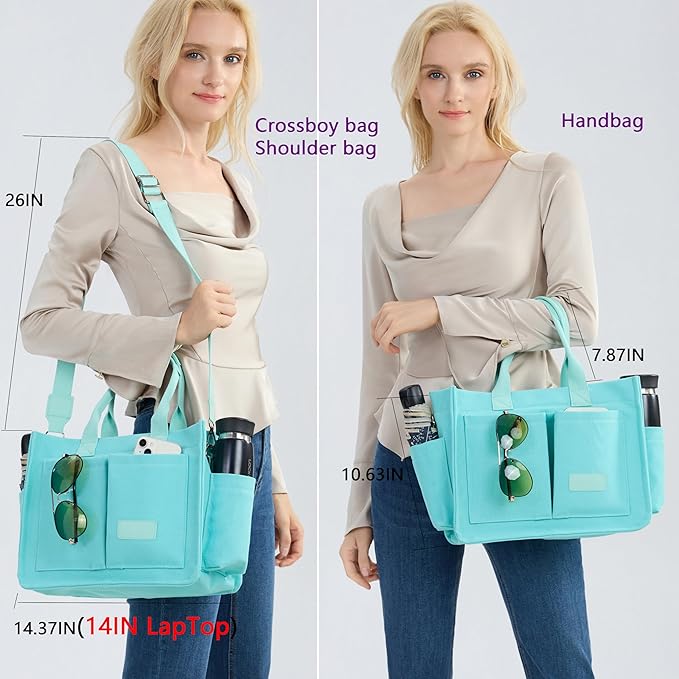 ZHMO Canvas Tote Bag for Women,Women's Bags Crossbody Bags Work Laptop Tote Bag Large Handbags Purse for Travel Nurse Teacher