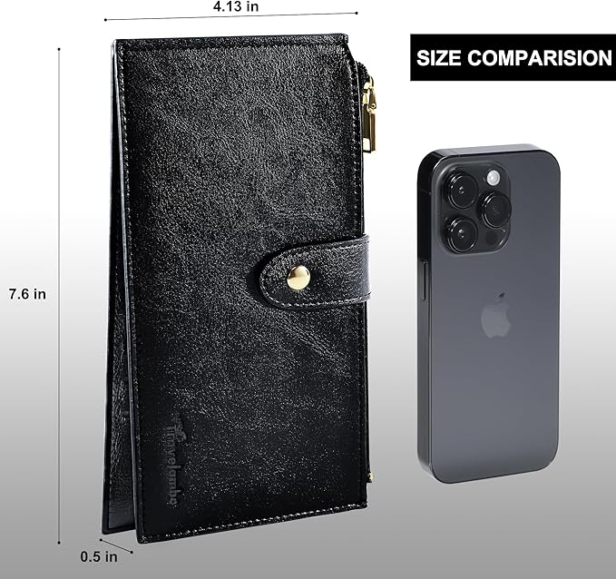 Travelambo RFID Wallet Women Large Size Bifold Multi Card Wallet Case with Zipper Pocke Credit Card Holder for Women
