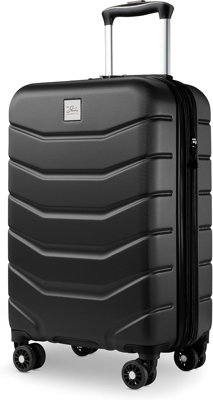 Skyway Luggage Silverton Hardside Collection – Lightweight Durable Suitcases with Wheels, Expandable Luggage for Travel Essentials with TSA Lock, 20-inch Carry-On, 22x14x9, Black