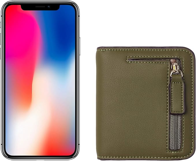 Toughergun Women’s Small Slim Leather Wallet with RFID Protection, Compact Bifold Mini Purse with Clear ID Window