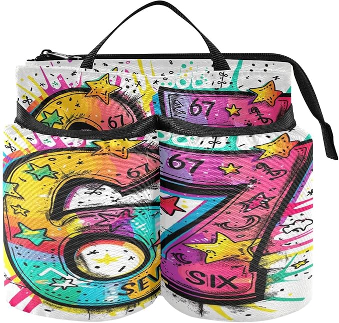 Luggage Cup Holder for Suitcases Free Hands Travel Cup Holder Portable Suitcase Cup Drink Holder Luggage Cup Caddy Bag Carrier Colorful 67 Graffiti Star Vibrant