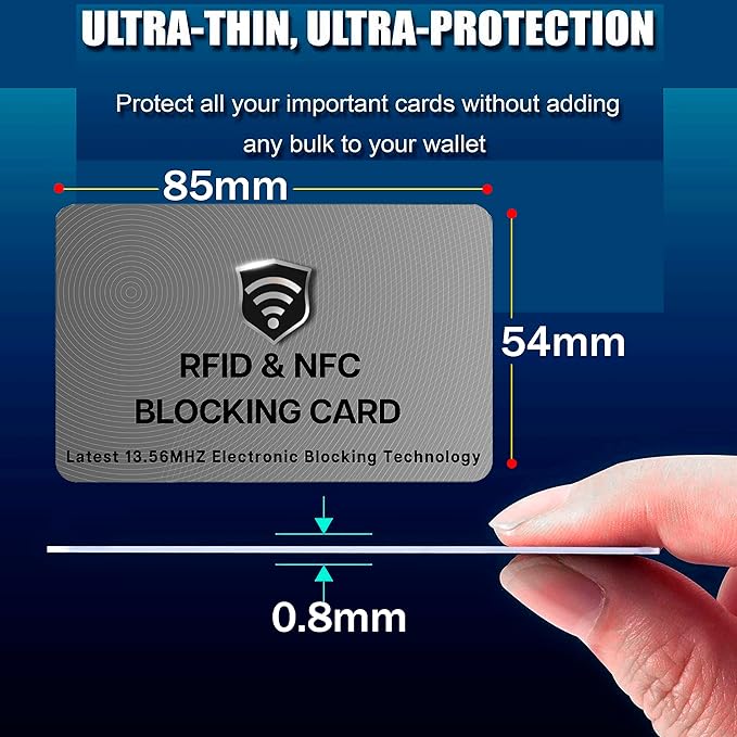 SaiTech IT RFID Blocking Cards - 3 Pack, Protects Entire Wallet/Purse, NFC Contactless & ATM Guard - Grey