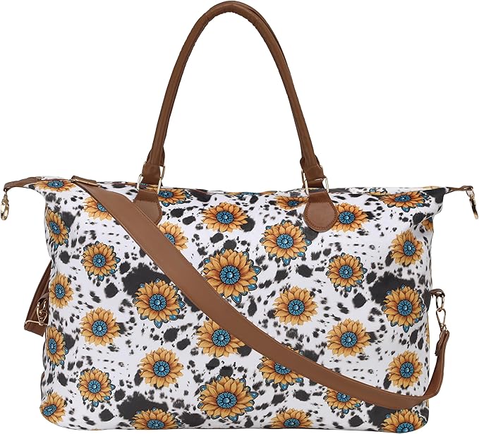 Weekender Bag Duffle Bag For Women Large Travel Tote Bag Overnight Weekend Bags With Shoulder Strap Cow Leopard Atzec…