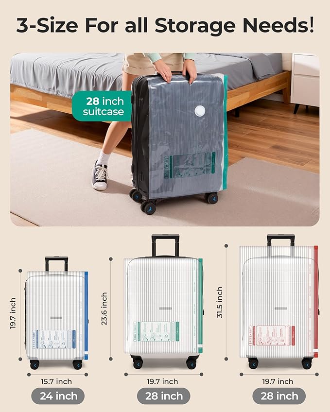 BAGSMART Vacuum Bags for Travel with Rechargeable Air Pump, Portable Space Saver Bags for Travel & Home, Vacuum Compression Seal Bag for Clothing, Blanket, 15 Pack Multicolor