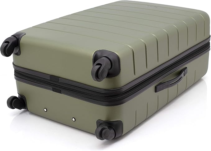 Wrangler Smart Spinner Hardside Luggage, 3 Piece Set, Olive Green