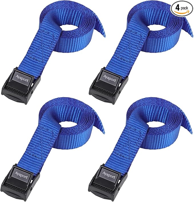 Ayaport Lashing Straps with Buckles Adjustable Cam Buckle Tie Down Cinch Strap for Packing Blue