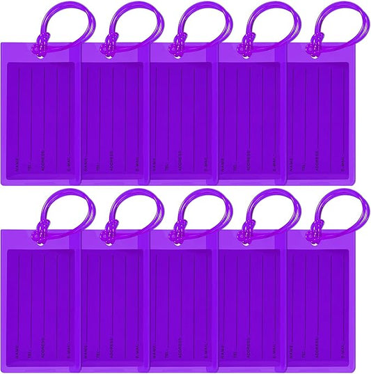 10 Pack Luggage Tags for Suitcases, Airplane Travel Essentials for Flying, International Travel Must Haves, and Luggage Accessories by Sodsay
