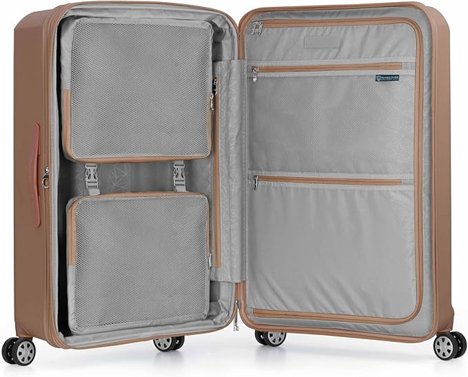 Traveler's Choice Pagosa Hardshell Expandable Luggage with Spinner Wheels, Latte Beige, 30-Inch Large