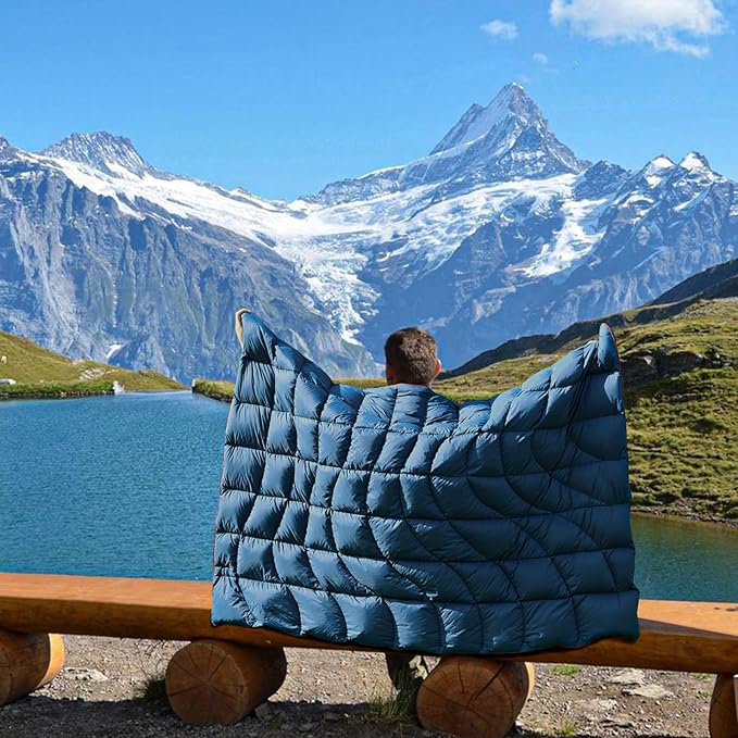 Camping Blanket,MINI Puffy Blanket Lightweight Windproof Water Resistant for Outdoors,Hiking,Beach,Car,Picnic,Stadium