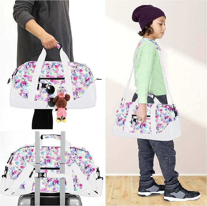 Stumdo Kids Overnighter Duffel Bags for kids, Carry-On Size & Ideal for School Practice or Overnight Travel Weekender Tote for Travel Gym Sport bag for Boys & Girls (11chua)