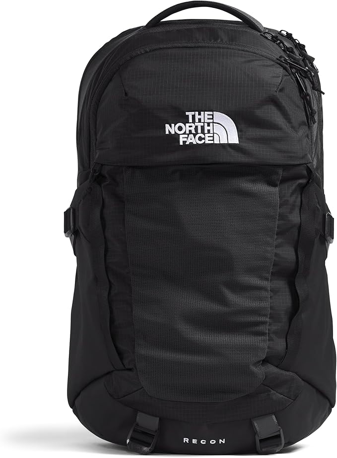 The North Face Recon Everyday Laptop Backpack - Daypack, Water Repellent, Laptop Sleeve, 2 Water Bottle Pockets, TNF Black/TNF Black-NPF, One Size