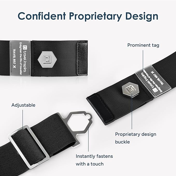 Travel Inspira Travel Belt for Luggage - Stylish & Easy-to-Use Elastic Strap for Suitcases & Carry-On Bags, Adjustable for Secure Travel