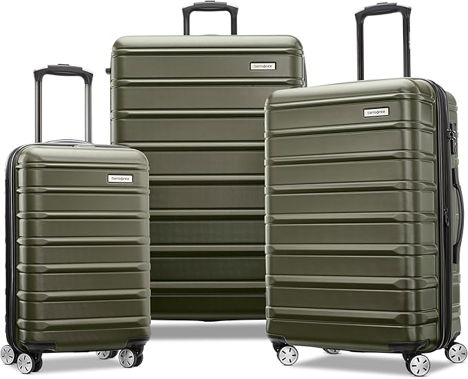 Samsonite Omni 2 Hardside 3 Piece Set - Includes Global Carry-On, Medium, & Large Checked Suitcases - 360° Dual Spinner Wheels - Integrated TSA Lock & Expansion - Amazon Exclusive - Vita Olive