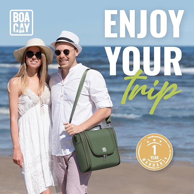BOACAY Extra Large Hanging Travel Toiletry Bag for Women and Men, Makeup Bag, Bathroom & Shower Organizer Kit for Accessories, Cosmetics, Essentials