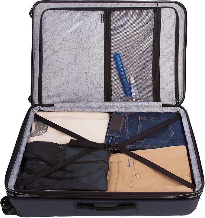 Eddie Bauer Glacier Carry-On 22" Luggage | Hardside | Spinner Wheels | Expandable | Lightweight | Travel Essentials - Storm Blue