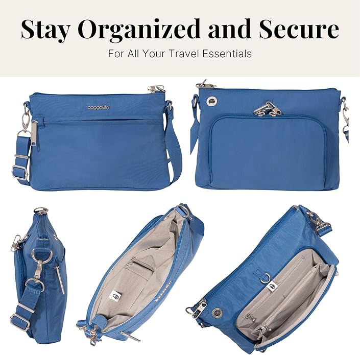 Baggallini womens Securtex Anti-theft Memento Crossbody Bag