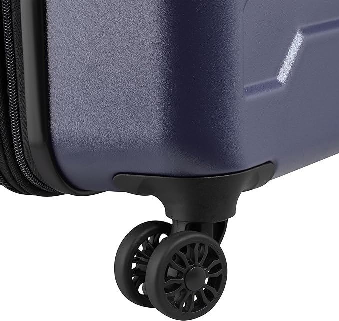 Jeep JH004C Hardside Expandable Luggage with Spinner Wheels, Peacoat Navy, Checked-Medium 24 Inch