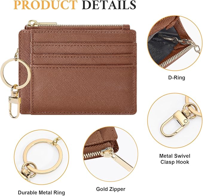 Sodsay Card Case Slim Front Pocket Wallet for Women Credit Card Holder with Keychain | Slim, Front Pocket, Credit Card Holder, with Keychain