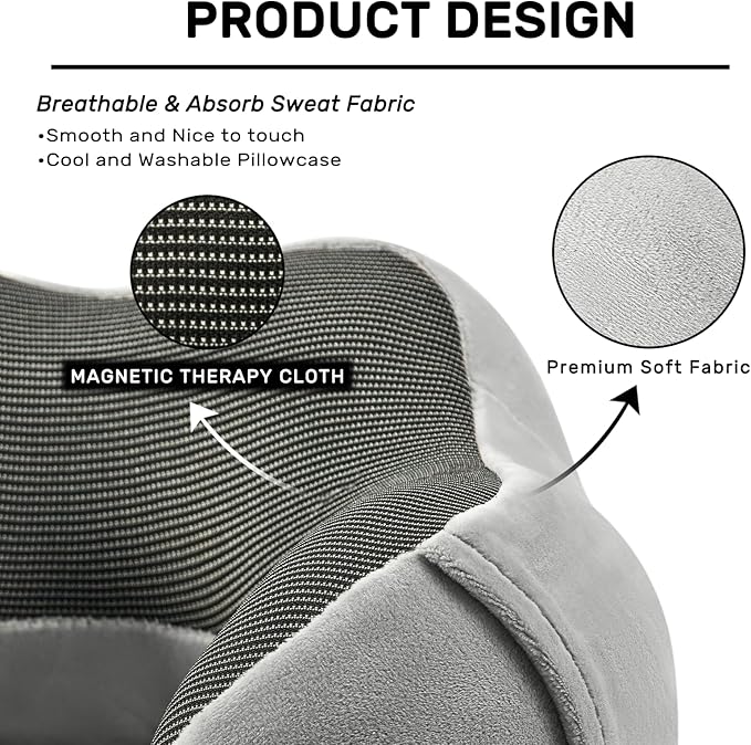 Travel Pillow for Airplane-2 Pack Memory Foam Neck Pillows, Soft Support Travel Essentials for Travelling, Sleeping Rest, Car, Train and Home Use(Grey&Blue)